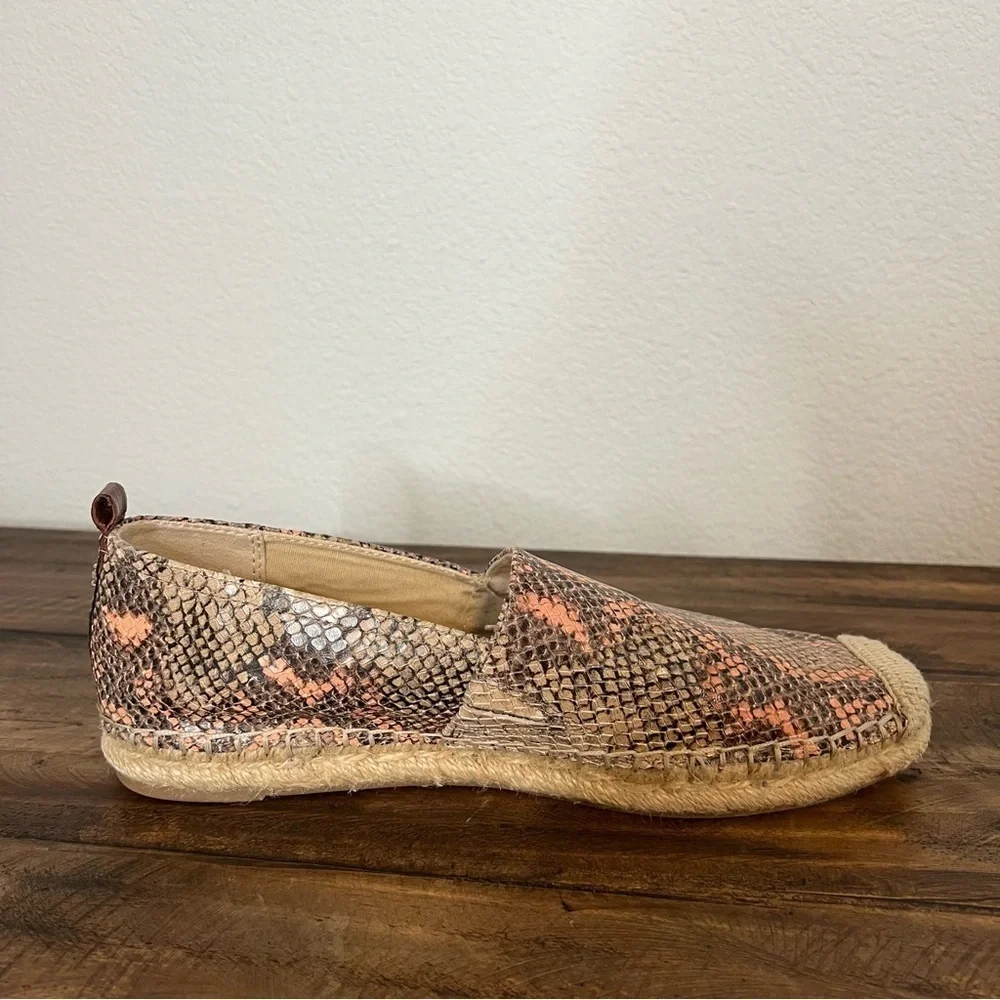 ANTHROPOLOGIE | Sam Edelman Khloe Leather Reptile Print Espadrille Flats. Size 8